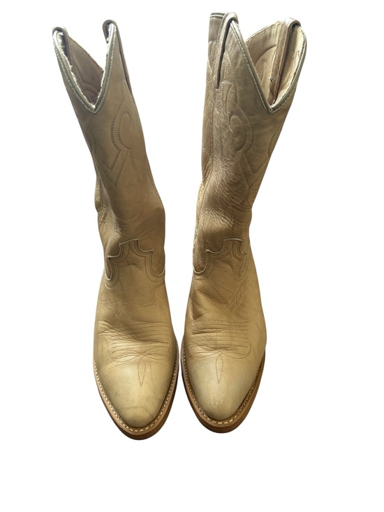 dingo Shoes - Dingo Beige Leather Western Cowboy Boots